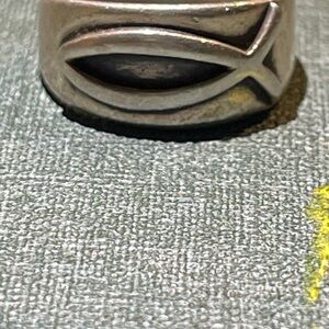 James Avery Silver Men's Ring with Fish Symbol